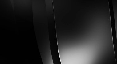Siyah kıvrımlı yüzey. 3 boyutlu illüstrasyon. Soyut fütüristik geçmiş. Minimalist geometrik kapak tasarımı. Çarpık siyah çizgiler. Lüks dokuma duvar kağıdı. Zarif arkaplan.