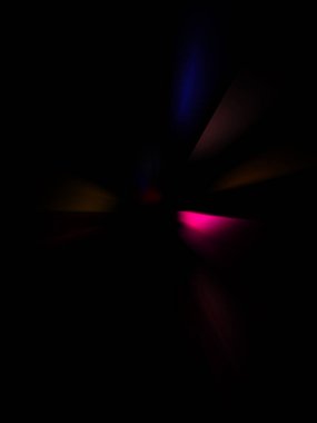 Parlayan ışıkları hareket ettirmenin havalı arka planı. Tasarımınız için canlı renkli bir portal şablonu. Işık ışınları ve hareket halindeki ışıldayan parçacıklar bir solucan deliği şekli oluşturuyor..