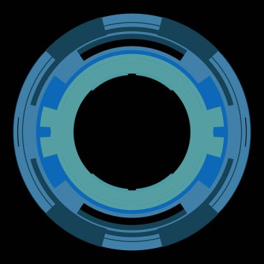Fütürist dairesel gövde arayüzü elementi. Soyut çember geometrik arkaplan. Dijital teknolojinin grafiksel çizimi.
