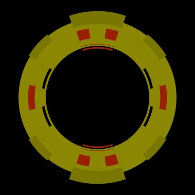 Fütürist dairesel gövde arayüzü elementi. Soyut çember geometrik arkaplan. Dijital teknolojinin grafiksel çizimi.
