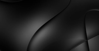 Web sitesi, poster, marka kimliği, broşür, sunum şablonu için lüks koyu bir arka plan. Dalgalı şekilli kaliteli tasarım. Dalgalanmalı soyut arkaplan. Pankart veya kapak tasarımı için dekorasyon.