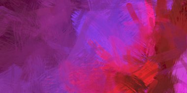 Soyut arkaplanda pürüzlü fırça darbeleri. Fırça boyası. Renkli boya darbeleri. Eşsiz duvar sanatı. Tuvaldeki modern sanat. Renkli çağdaş sanat eserleri.