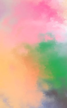 Modern fırça darbeleri. Poster, duvar sanatı, afiş, kart, kitap kapağı veya ambalaj için rahatlatıcı kompozisyonun yumuşak renkli çizimi. Pastel renklerle suluboya. 