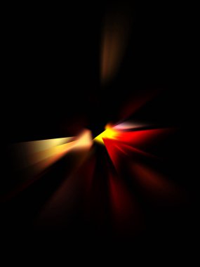 Parlayan ışıkları hareket ettirmenin havalı arka planı. Tasarımınız için canlı renkli bir portal şablonu. Işık ışınları ve hareket halindeki ışıldayan parçacıklar bir solucan deliği şekli oluşturuyor..