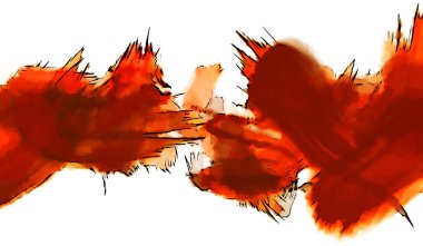 Mürekkep ve fosforlu kalemler yaratıcı çizimler. Beyaz arka planda boyama. El çizimi soyut renk dokuları. Poster, kart, davetiye, pankart, broşür, broşür için tasarım. Boyalı fırça darbeleri