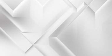 Beyaz 3d geometrik arka plan. Karanlık elementleri olan birinci sınıf soyut duvar kâğıdı. Poster, broşür, sunum ve web sitesi için özel tasarım. Moda lüks minimalist tasarım. Geometrik şablon. 