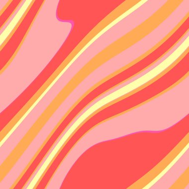 Renkli, dikişsiz şerit deseni. Soyut yüzey arkaplanı. Renkli duvar kağıtları. Retro parlak minimalist malzeme. Tekstil baskısı. Dekoratif motif.