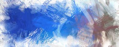 Soyut arkaplanda pürüzlü fırça darbeleri. Fırça boyası. Renkli boya darbeleri. Eşsiz duvar sanatı. Tuvaldeki modern sanat. Renkli çağdaş sanat eserleri.