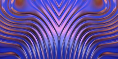 Renkli dalgalı yansıtıcı duvar kağıdının üç boyutlu çizimi. Duvar kağıdı, afiş, arkaplan, kart, kitap kapağı veya web sitesi için grafiksel illüstrasyon. Soyut parlak arkaplan.