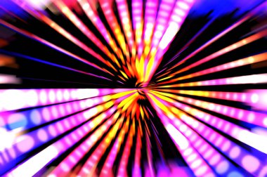 Siyah arkaplanda dönen ışık gösterisi. Lüks çizgiler. Parlak kıvrımlı duvar kağıdı. Uzay tüneli. Dönen ışık çemberi ya da maytap izi. Parlak konsept çizimi.