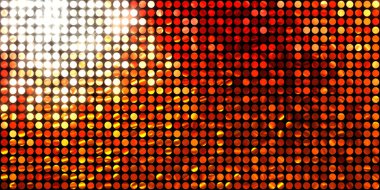 Parlayan ışıklar siyah arka planda parti izleri. Sahne veya stadyum ışıklarının dijital illüstrasyonu. Parlak desenli duvar kağıdı. Sahne ışıkları ile renkli ışıkların ihtişamlı arkaplanı.