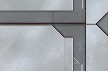 Katmanlı paneller. Fütürist soyut duvar kağıdı. Geometrik teknolojik yansıtıcı arka plan 3D metalik doku. Uzay gemisi desen yüzeyi.