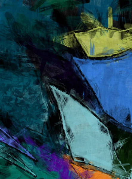 Tuval üzerinde etkileyici fırçalanmış resim. Kaotik resim. Taranmış Boyalı Soyut Arkaplan. Fırça darbesi ile boyanmış. Kaos duvarı sanatı. Sanatsal canlılık ve renkli duvar kağıdı.