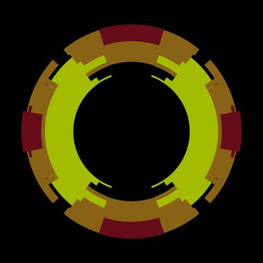 Fütürist dairesel gövde arayüzü elementi. Soyut çember geometrik arkaplan. Dijital teknolojinin grafiksel çizimi.