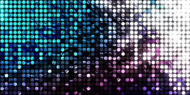 Parlayan ışıklar siyah arka planda parti izleri. Sahne veya stadyum ışıklarının dijital illüstrasyonu. Parlak desenli duvar kağıdı. Sahne ışıkları ile renkli ışıkların ihtişamlı arkaplanı.