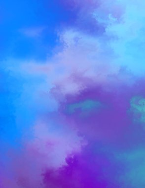 Modern fırça darbeleri. Poster, duvar sanatı, afiş, kart, kitap kapağı veya ambalaj için rahatlatıcı kompozisyonun yumuşak renkli çizimi. Pastel renklerle suluboya. 