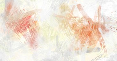 Soyut arkaplanda pürüzlü fırça darbeleri. Fırça boyası. Renkli boya darbeleri. Eşsiz duvar sanatı. Tuvaldeki modern sanat. Renkli çağdaş sanat eserleri.
