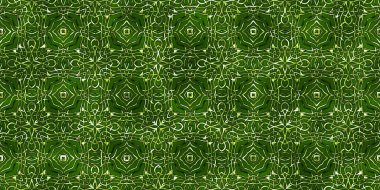 Renkli kumaş arka planında moda tarzında gümüş örgü süsü olan lüks, kusursuz bir şablon. Duvar kağıtları ve tekstil baskısı için tasarım. Lüks, ışıl ışıl metalimsi fantezi dokusu.