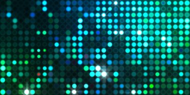 Parlak desenli duvar kağıdı. Sahne ışıkları olan renkli ışıkların ihtişamlı arkaplanı. Parlayan ışıklar siyah arka planda parti izleri. Sahne veya stadyum ışıklarının dijital illüstrasyonu. 