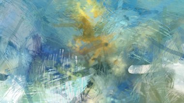 Soyut arkaplanda pürüzlü fırça darbeleri. Fırça boyası. Renkli boya darbeleri. Eşsiz duvar sanatı. Tuvaldeki modern sanat. Renkli çağdaş sanat eserleri.