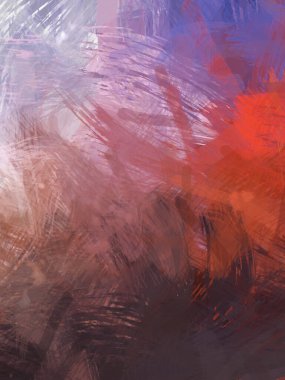 Soyut arkaplanda pürüzlü fırça darbeleri. Fırça boyası. Renkli boya darbeleri. Eşsiz duvar sanatı. Tuvaldeki modern sanat. Renkli çağdaş sanat eserleri.