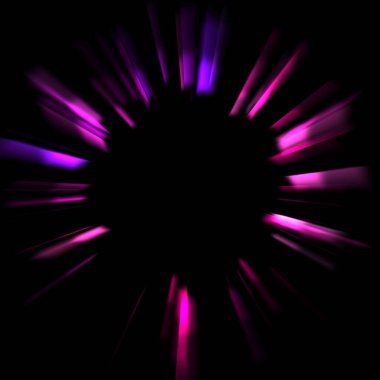 Canlı ve canlı ışık parlamalarının serin arkaplanı. Renkli parlak ışıklar patlama efektiyle görüntülenir. Parlak renkli arkaplan.