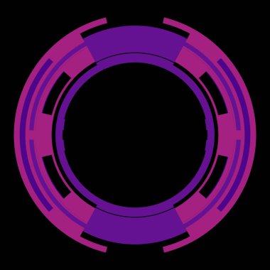 Fütürist dairesel gövde arayüzü elementi. Soyut çember geometrik arkaplan. Dijital teknolojinin grafiksel çizimi.