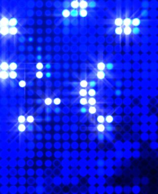 Parlak desenli duvar kağıdı. Sahne ışıkları olan renkli ışıkların ihtişamlı arkaplanı. Parlayan ışıklar siyah arka planda parti izleri. Sahne veya stadyum ışıklarının dijital illüstrasyonu. 