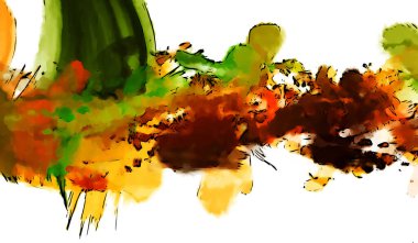 Mürekkep ve fosforlu kalemler yaratıcı çizimler. Beyaz arka planda boyama. El çizimi soyut renk dokuları. Poster, kart, davetiye, pankart, broşür, broşür için tasarım. Boyalı fırça darbeleri