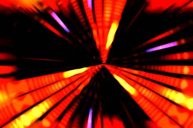 Siyah arkaplanda dönen ışık gösterisi. Lüks çizgiler. Parlak kıvrımlı duvar kağıdı. Uzay tüneli. Dönen ışık çemberi ya da maytap izi. Parlak konsept çizimi.