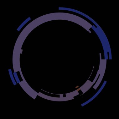 Fütürist dairesel gövde arayüzü elementi. Soyut çember geometrik arkaplan. Dijital teknolojinin grafiksel çizimi.