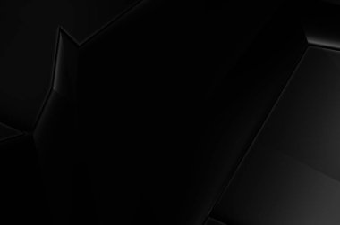 Lüks minimalist tasarım. Fütürist şablon. Karanlık elementleri olan birinci sınıf soyut duvar kâğıdı. Zarif bir zemin. Siyah üç boyutlu geometrik arkaplan. Poster, broşür, sunum için tasarım.