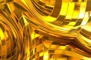 Metalik panel dokusunun 3 boyutlu çizimi. Renkli, parlak, soyut duvar kağıdı. Geometrik teknolojik parlak yansıtıcı arka plan. Yaratıcı parlak kavramsal arkaplan.