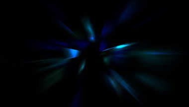 Parlayan ışıkları hareket ettirmenin havalı arka planı. Tasarımınız için canlı renkli bir portal şablonu. Işık ışınları ve hareket halindeki ışıldayan parçacıklar bir solucan deliği şekli oluşturuyor..