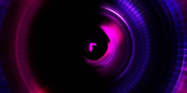 Parlayan neon ışıkları. Parlak sunum tasarım şablonu. Fotoğraf makinesi konsepti. Soyut arkaplan. Dönen ışık ışınları. Hareketli kavramsal duvar kağıdı. Grafik dijital illüstrasyon. 