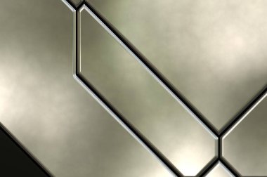 Üç boyutlu metalik doku. Uzay gemisi desenli yüzey. Aydınlık ve karanlık paneller. Fütürist soyut duvar kağıdı. Geometrik teknolojik yansıtıcı arkaplan.