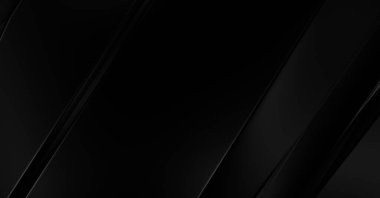 Geometrik katmanlı 3 boyutlu siyah arkaplan. Soyut koyu fütüristik duvar kağıdı. Zarif, parlak çizgili arka plan. Poster, broşür, sunum ve web sitesi için geometrik şablon tasarımı.