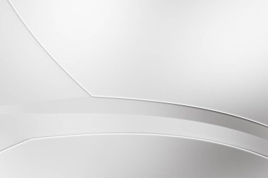 3 boyutlu illüstrasyon. Beyaz kıvrımlı yüzey. Lüks dokuma duvar kağıdı. Zarif bir zemin. Soyut fütüristik geçmiş. Minimalist geometrik kapak tasarımı. Çarpık beyaz çizgiler.