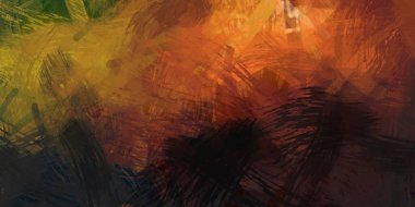 Soyut arkaplanda pürüzlü fırça darbeleri. Fırça boyası. Renkli boya darbeleri. Eşsiz duvar sanatı. Tuvaldeki modern sanat. Renkli çağdaş sanat eserleri.