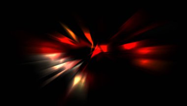 Parlayan ışıkları hareket ettirmenin havalı arka planı. Tasarımınız için canlı renkli bir portal şablonu. Işık ışınları ve hareket halindeki ışıldayan parçacıklar bir solucan deliği şekli oluşturuyor..