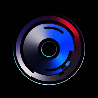 Gelecekçi hud arayüzü elementi. Soyut geometrik arkaplan. Dijital teknolojinin grafiksel çizimi siyah arkaplanda izole edildi..