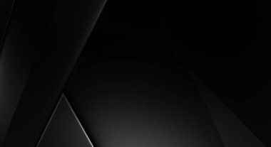 Lüks minimalist tasarım. Fütürist şablon. Karanlık elementleri olan birinci sınıf soyut duvar kâğıdı. Zarif bir zemin. Siyah üç boyutlu geometrik arkaplan. Poster, broşür, sunum için tasarım.