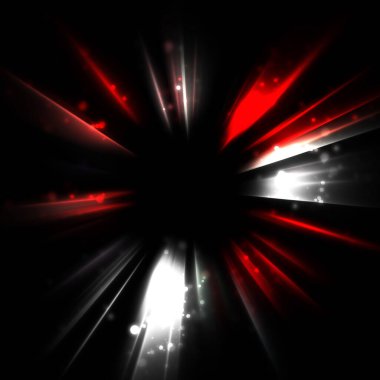 Işık huzmeleri ve parlayan parçacıkların kesiştiği güzel bir zemin. Canlı renkli ışıkların duvar kâğıdı. Parlak ışık görüntüsü.