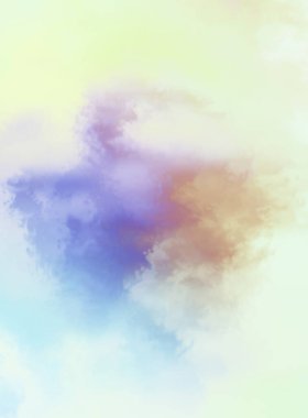 Modern fırça darbeleri. Poster, duvar sanatı, afiş, kart, kitap kapağı veya ambalaj için rahatlatıcı kompozisyonun yumuşak renkli çizimi. Pastel renklerle suluboya. 