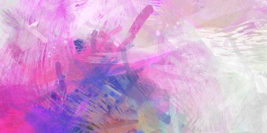 Soyut arkaplanda pürüzlü fırça darbeleri. Fırça boyası. Renkli boya darbeleri. Eşsiz duvar sanatı. Tuvaldeki modern sanat. Renkli çağdaş sanat eserleri.