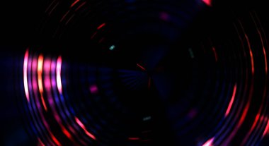 Siyah arkaplanda dönen ışık gösterisi. Lüks çizgiler. Parlak kıvrımlı duvar kağıdı. Uzay tüneli. Dönen ışık çemberi ya da maytap izi. Parlak konsept çizimi.