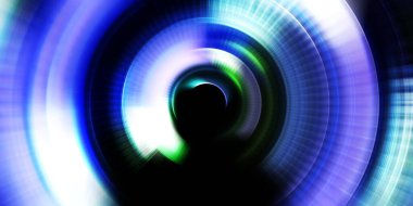 Parlayan neon ışıkları. Parlak sunum tasarım şablonu. Fotoğraf makinesi konsepti. Soyut arkaplan. Dönen ışık ışınları. Hareketli kavramsal duvar kağıdı. Grafik dijital illüstrasyon. 