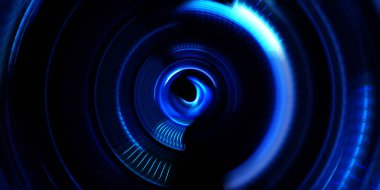 Fotoğraf makinesi konsepti. Soyut arkaplan. Dönen ışık ışınları. Hareketli kavramsal duvar kağıdı. Grafik dijital illüstrasyon. Parlayan neon ışıkları. Parlak sunum tasarım şablonu.