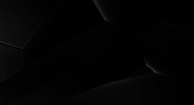 Lüks minimalist tasarım. Fütürist şablon. Karanlık elementleri olan birinci sınıf soyut duvar kâğıdı. Zarif bir zemin. Siyah üç boyutlu geometrik arkaplan. Poster, broşür, sunum için tasarım.