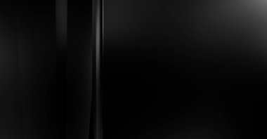 Geometrik katmanlı 3 boyutlu siyah arkaplan. Soyut koyu fütüristik duvar kağıdı. Zarif, parlak çizgili arka plan. Poster, broşür, sunum ve web sitesi için geometrik şablon tasarımı.